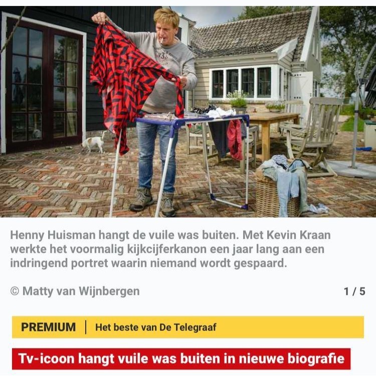 Henny 'hangt de vuile was buiten' in de Telegraaf