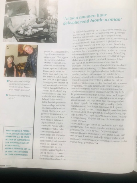 Henny in Libelle en Margriet over zijn moeder