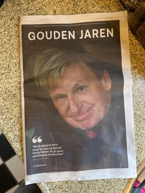 Henny in de Telegraaf: "Ik ga nooit met pensioen."